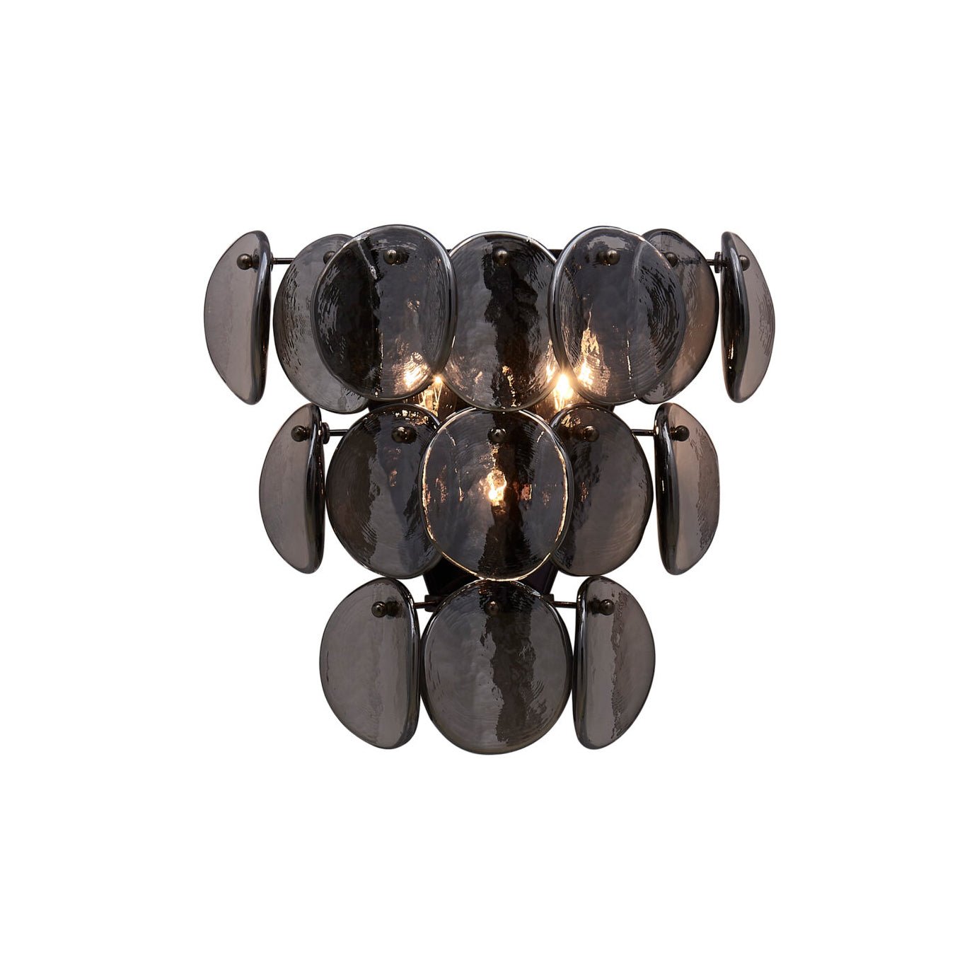 Aurora Wall Lamp Amber Glass Disc Fish Scale Brass-Neutral Decor