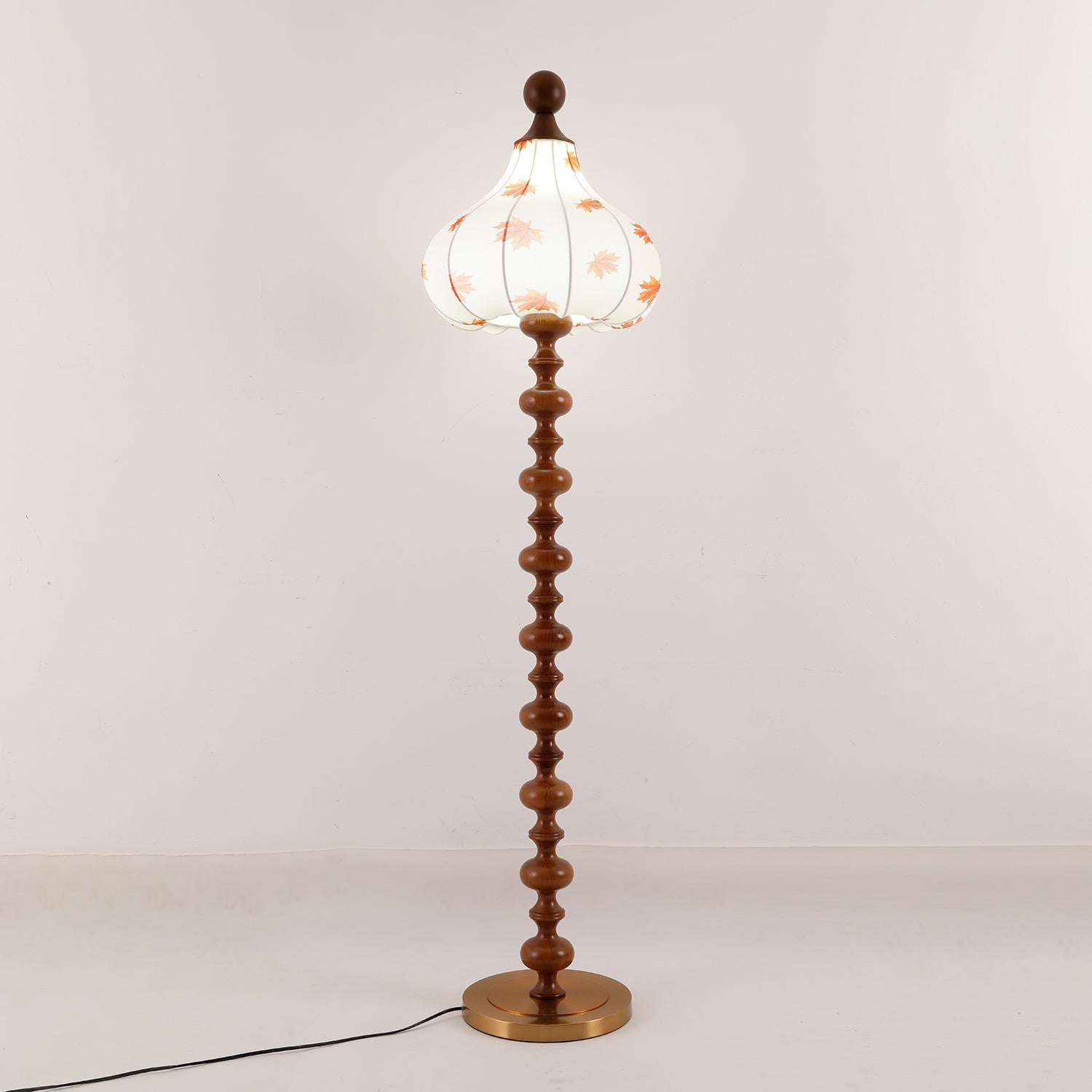 Qrathen Wood Fabric Retro Floor Lamp-Neutral Decor