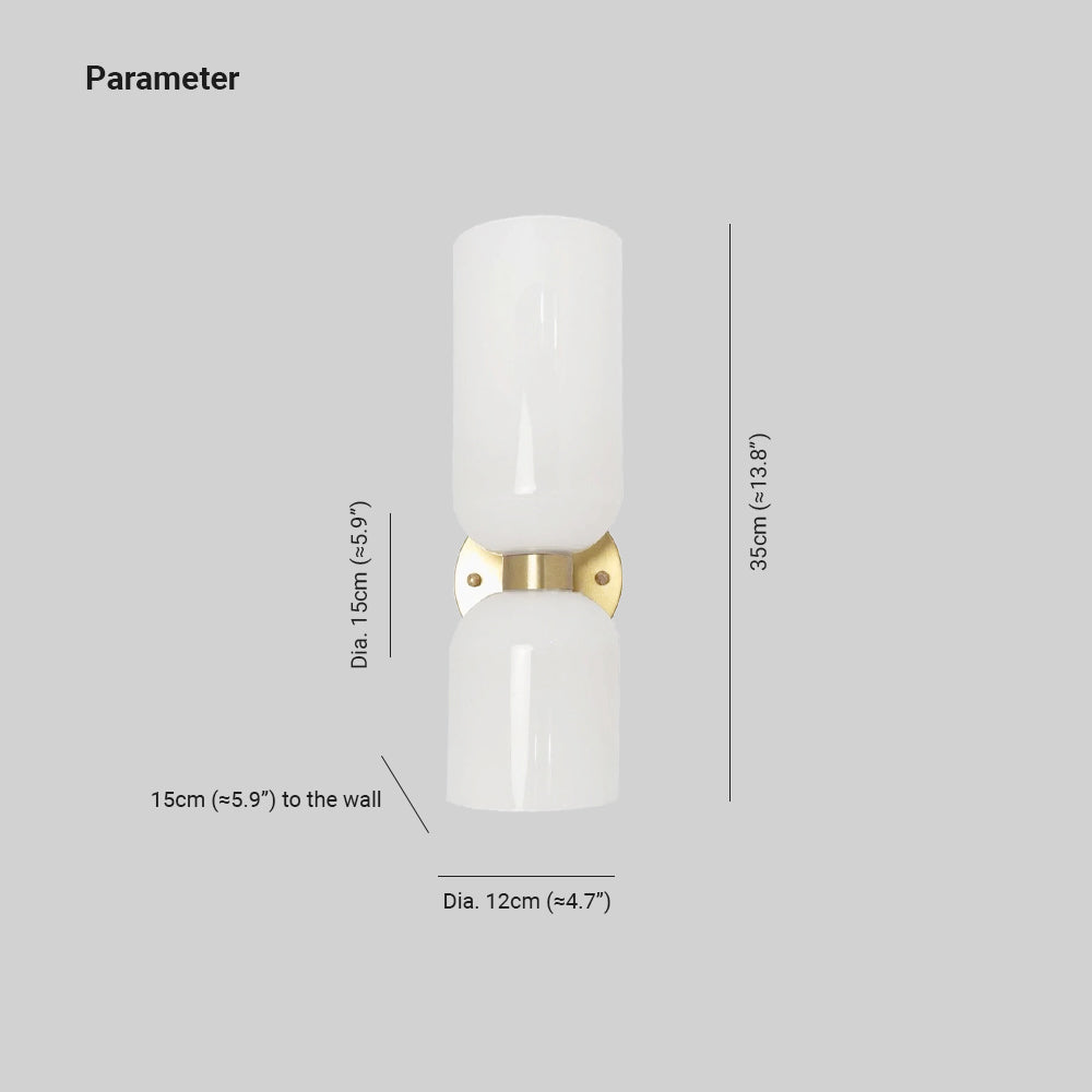 Arisha Wall Lamp Simple Double-head, White/Blue/Gray/Chrome, Bedroom - Neutral Decor