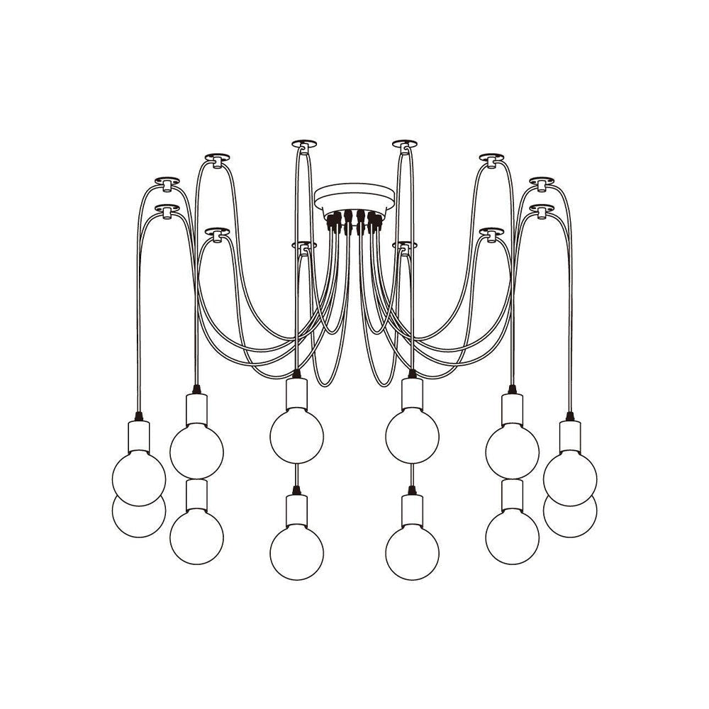 Silva Retro Country LED Spider Chandelier, Black/White - Neutral Decor