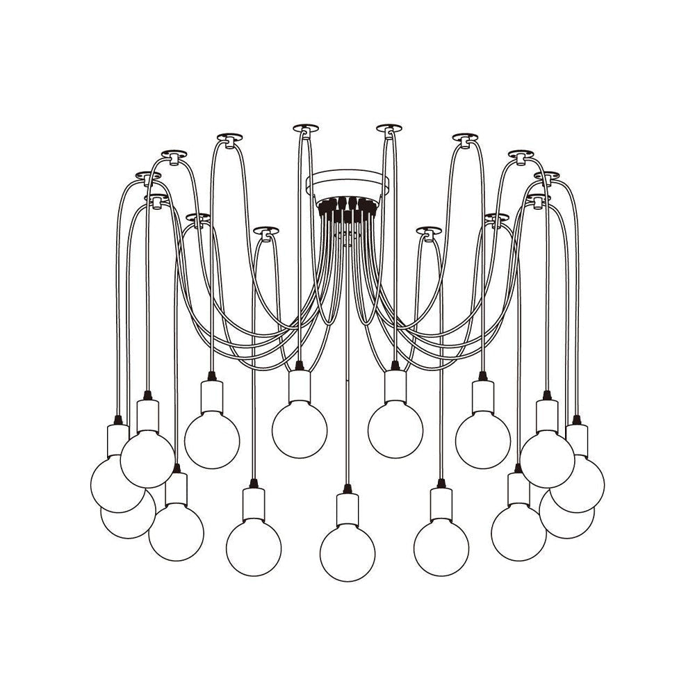 Silva Retro Country LED Spider Chandelier, Black/White - Neutral Decor