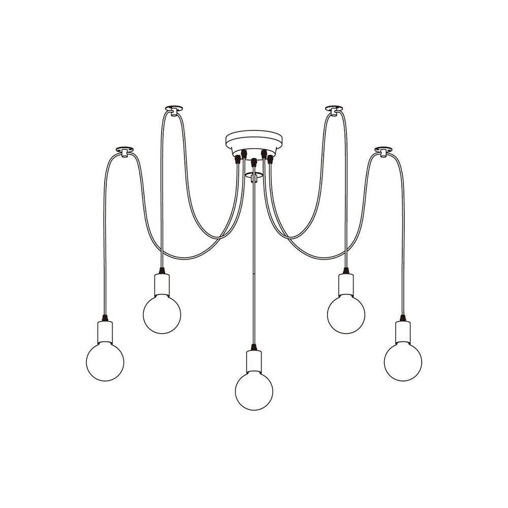 Silva Retro Country LED Spider Chandelier, Black/White - Neutral Decor
