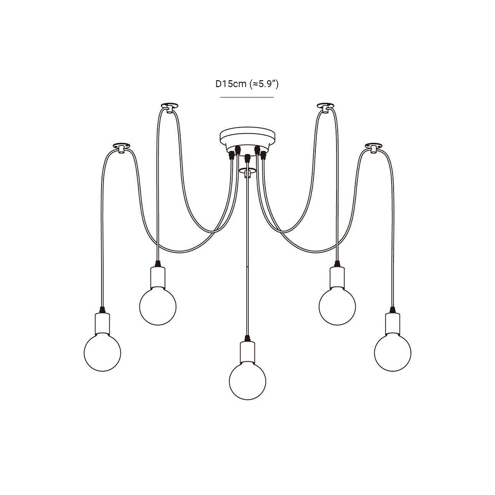 Silva Retro Country LED Spider Chandelier, Black/White - Neutral Decor