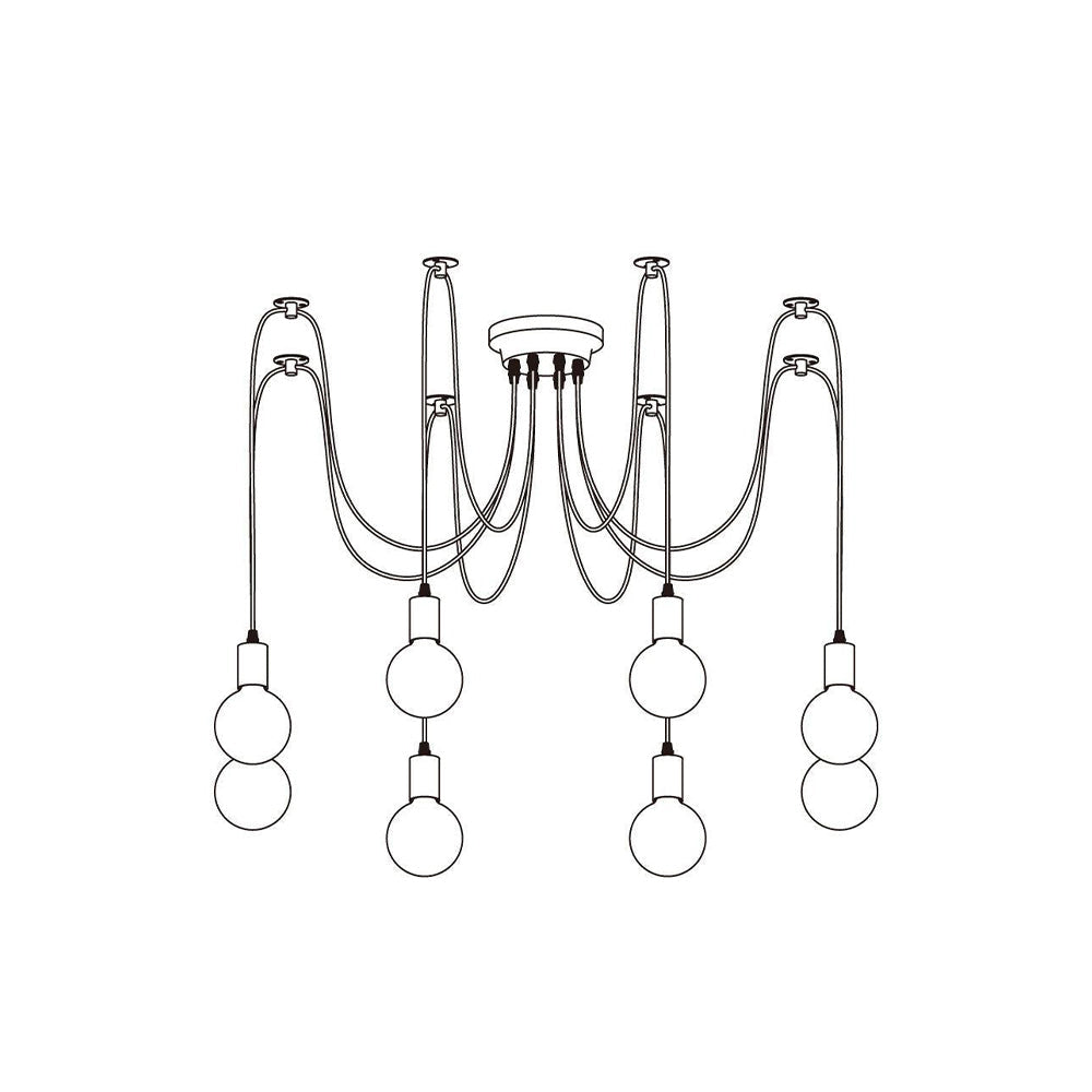 Silva Retro Country LED Spider Chandelier, Black/White - Neutral Decor