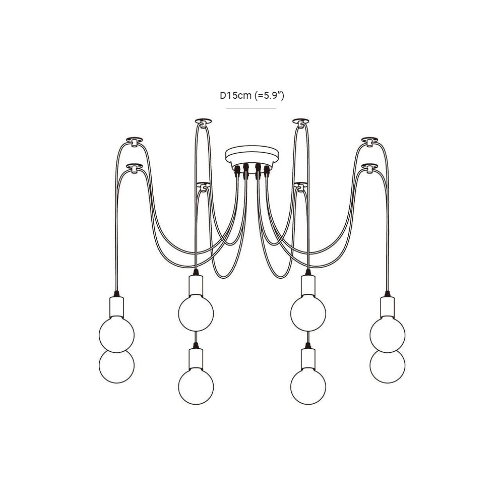 Silva Retro Country LED Spider Chandelier, Black/White - Neutral Decor