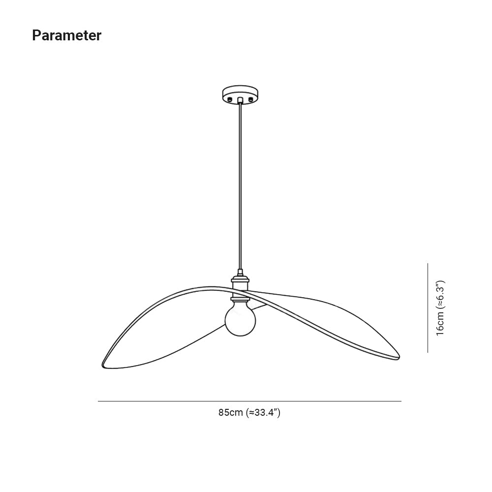Muto Curved Art Pendant Light, Metal & Wood - Neutral Decor