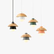 Arisha Modern Metal/Wood Pendant Light, Multi Color - Neutral Decor
