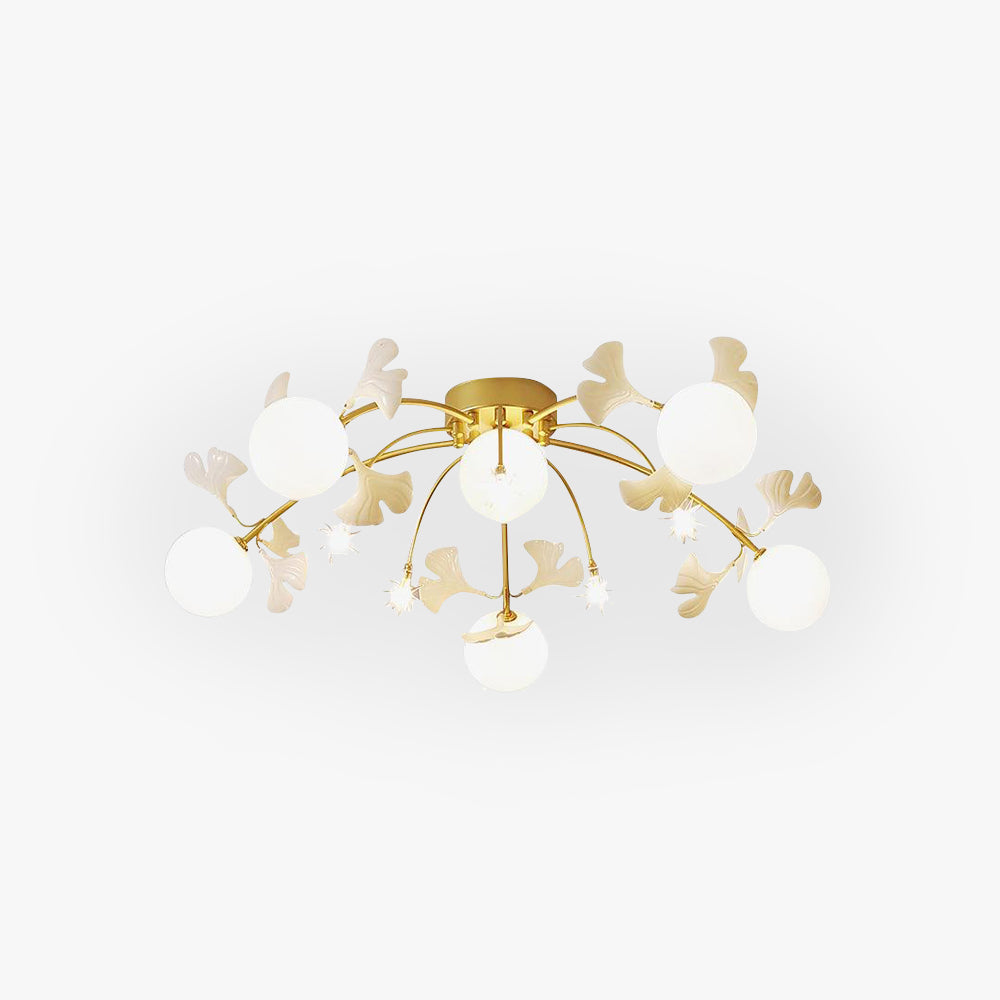 Olivia Nordic Multi Globe Metal/Ceramic Flush Mount Ceiling Light, White/Gold - Neutral Decor