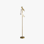 Salgado Floor Lamp Waves/3 Heads Modern, Acrylic, Gold/White, Living Room - Neutral Decor