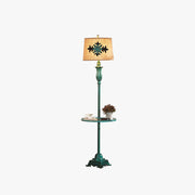 Eryn Floor Lamp Table Vintage, Metal/Resin, Green, Living Room - Neutral Decor