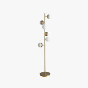 Valentina Floor Lamp Ball Modern, Metal/Ceramic, White/Gold, Living Room - Neutral Decor