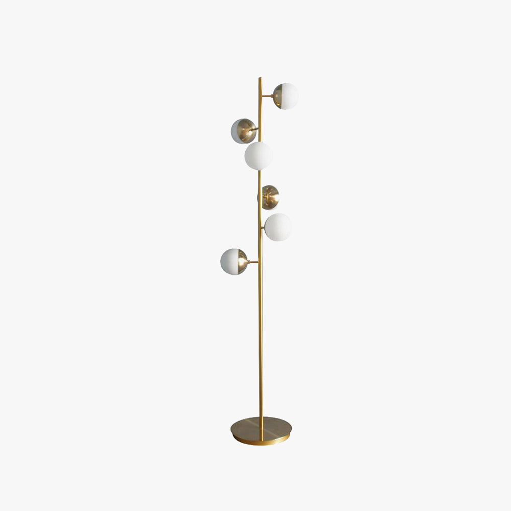 Valentina Floor Lamp Ball Modern, Metal/Ceramic, White/Gold, Living Room - Neutral Decor