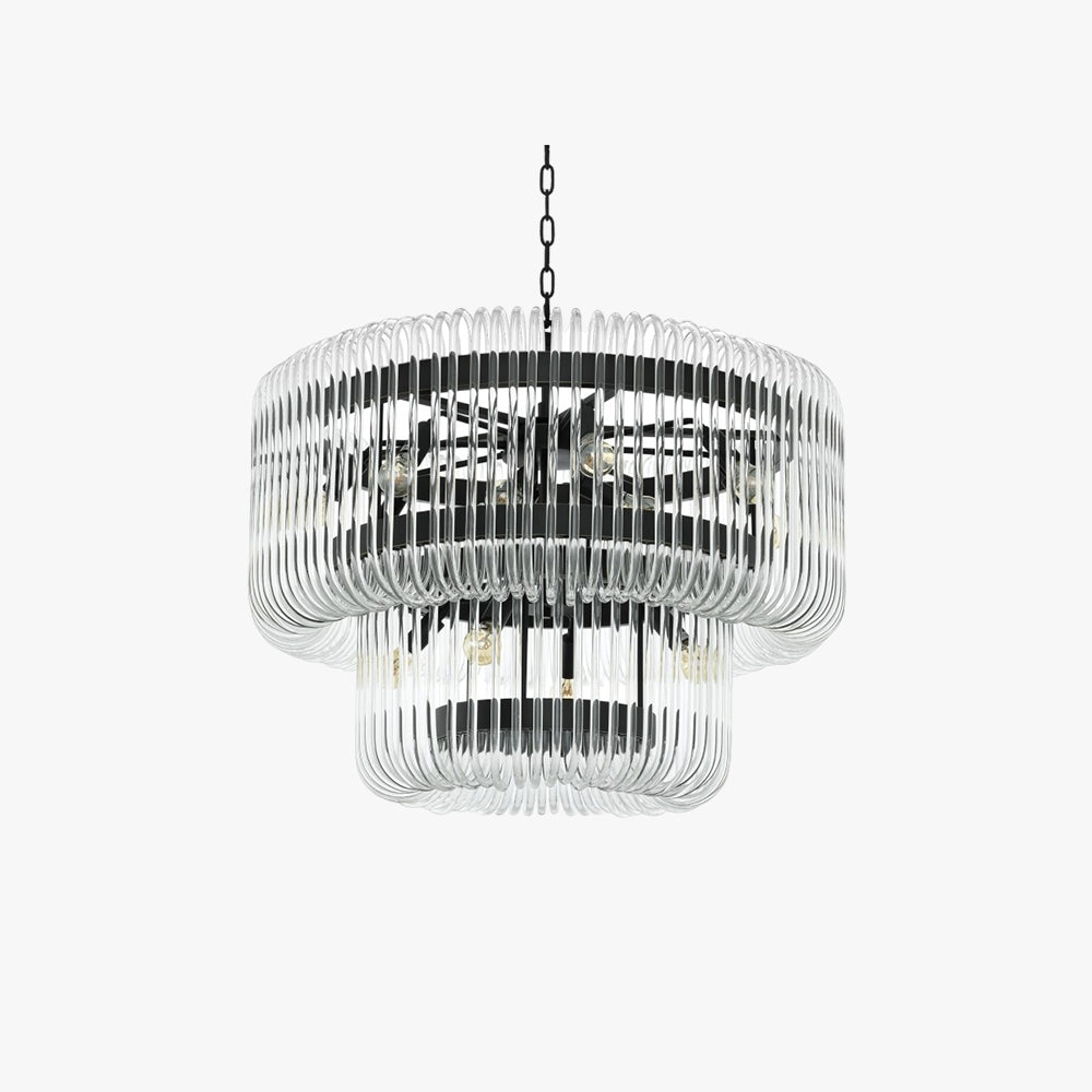 Kristy Modern Luxury LED Chandelier Ceiling Light Black/Gold Glass Living Room - Neutral Decor