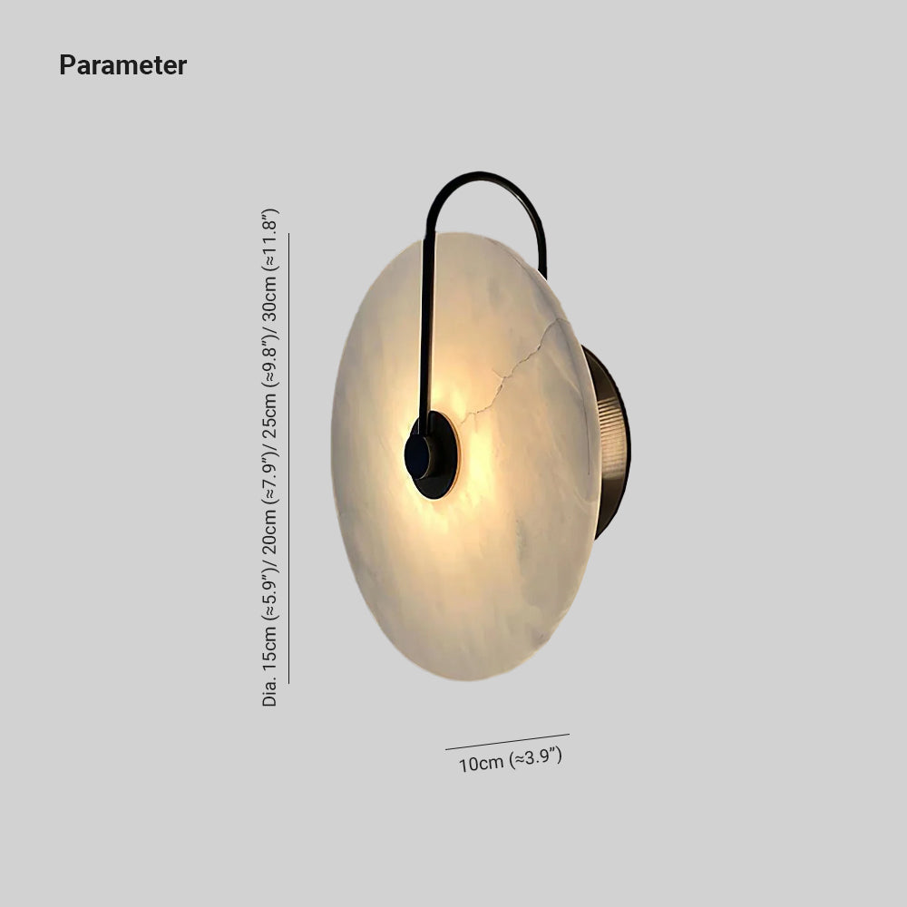 Kristy Alabaster LED Wall Lamp Round Iconic Circular-Neutral Decor