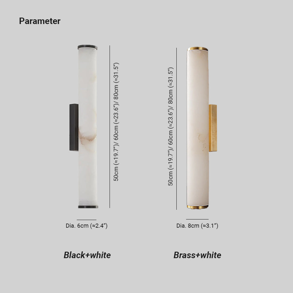 Kristy Alabaster  Vertical Cylindrical Wall Lamp