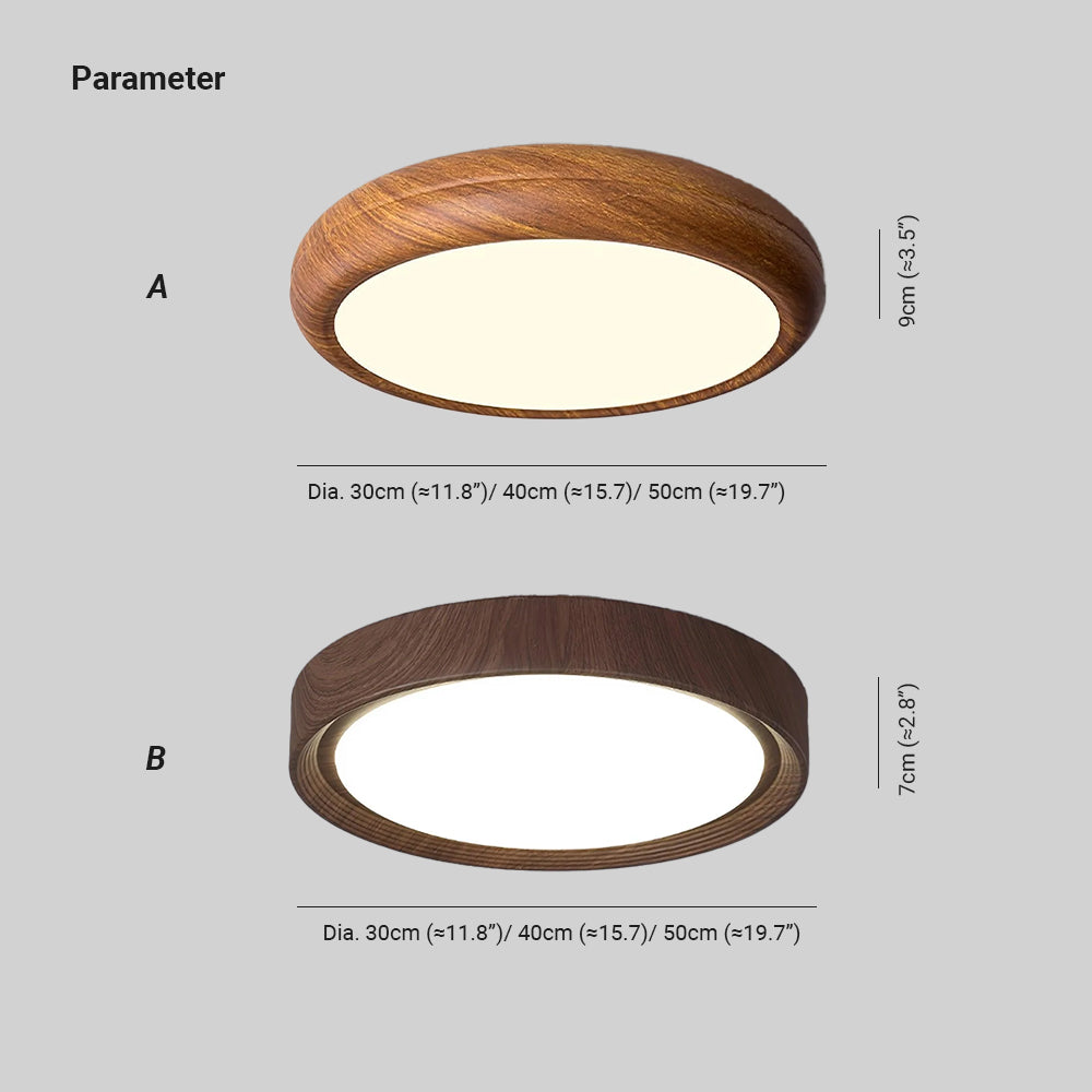Grena Wood Grain Round Ceiling Light