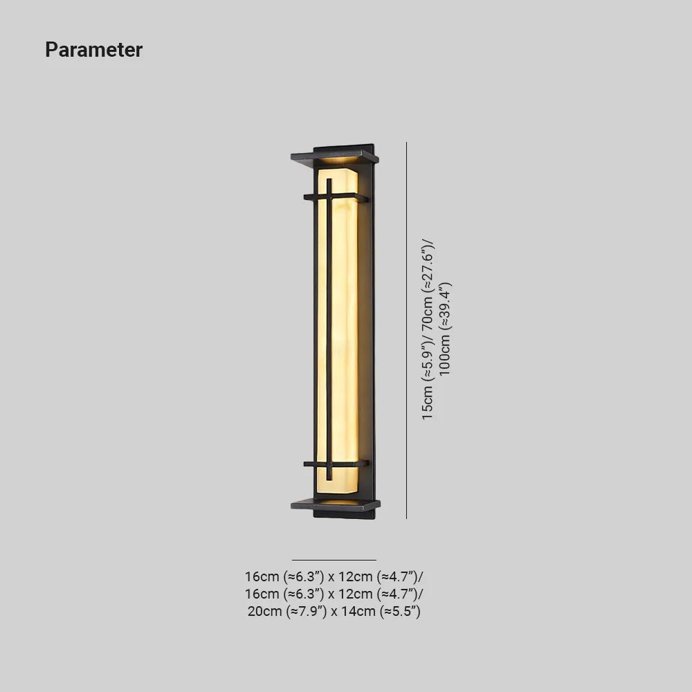 Ray Square Outdoor Wall Light Imitation Alabaster Waterproof-Neutral Decor