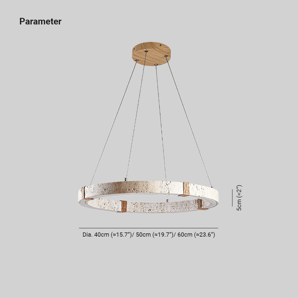 Lumae Ring Travertine Pendant Light - Neutralighting