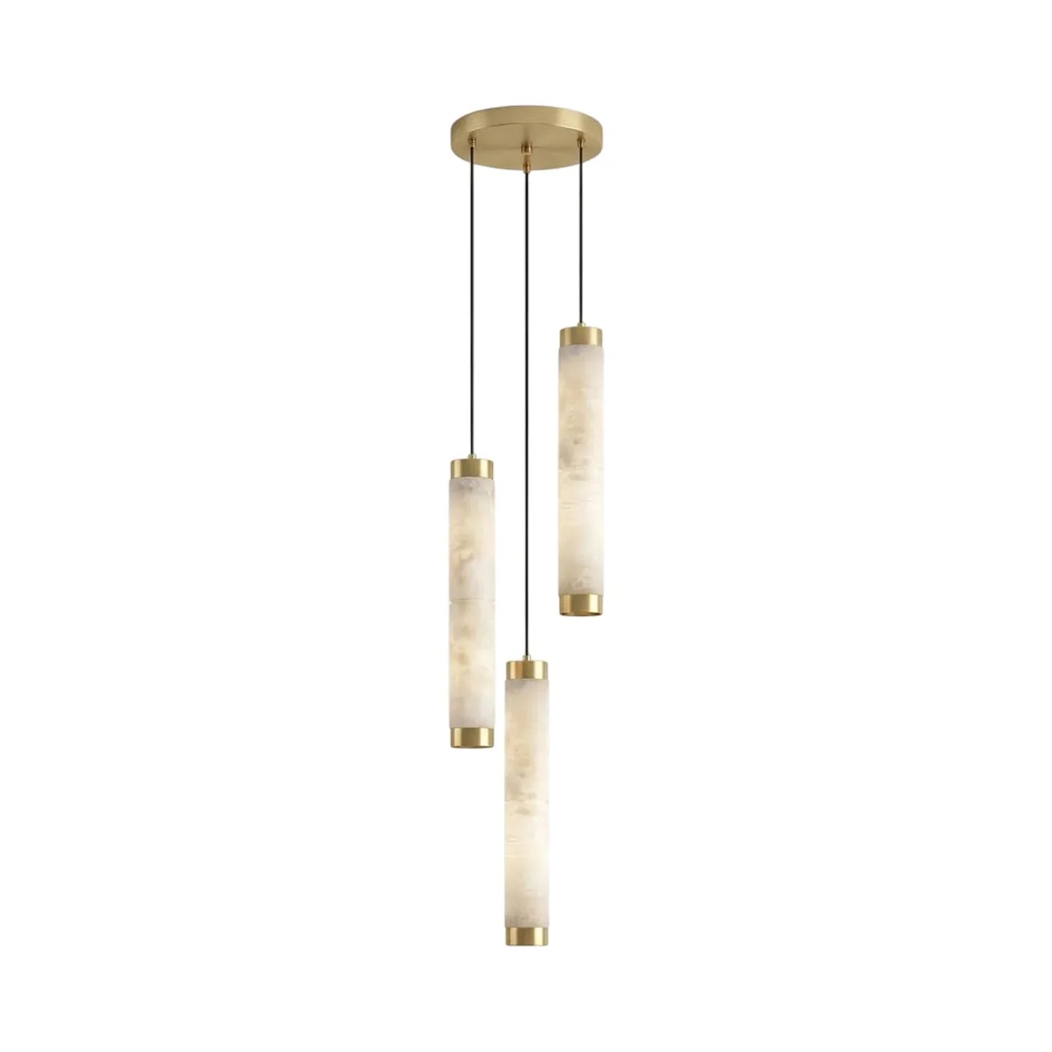 Lira Cylindrical Alabaster Pendant Light-Neutral Decor