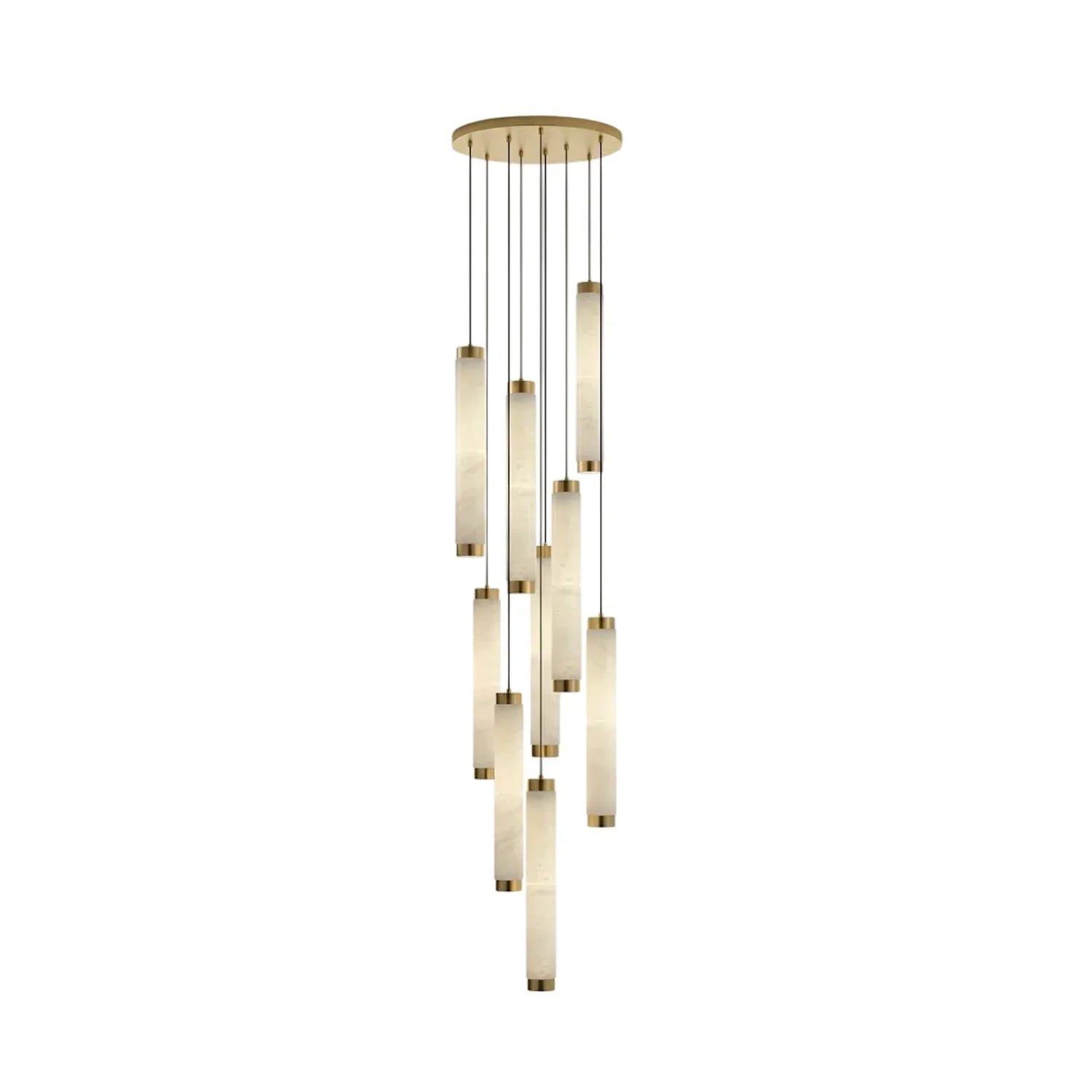 Lira Cylindrical Alabaster Pendant Light-Neutral Decor