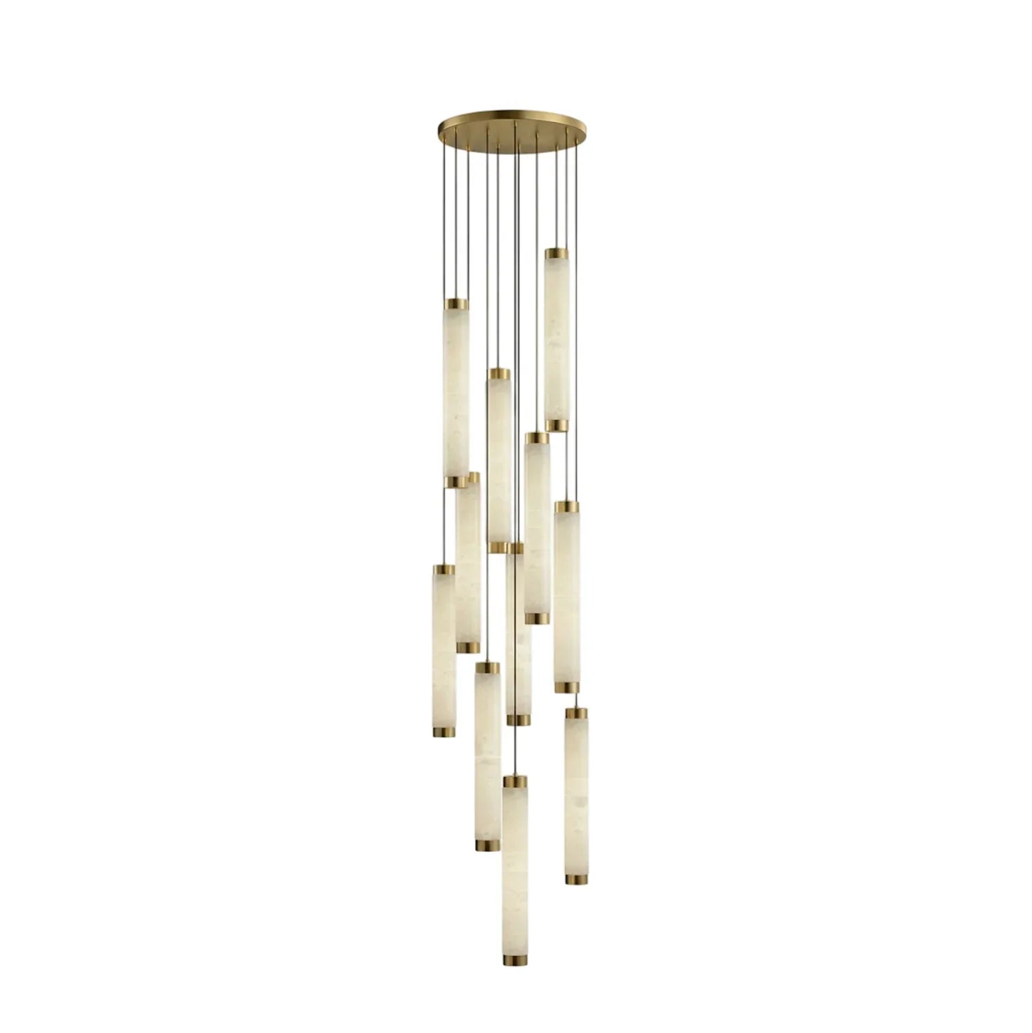 Lira Cylindrical Alabaster Pendant Light-Neutral Decor
