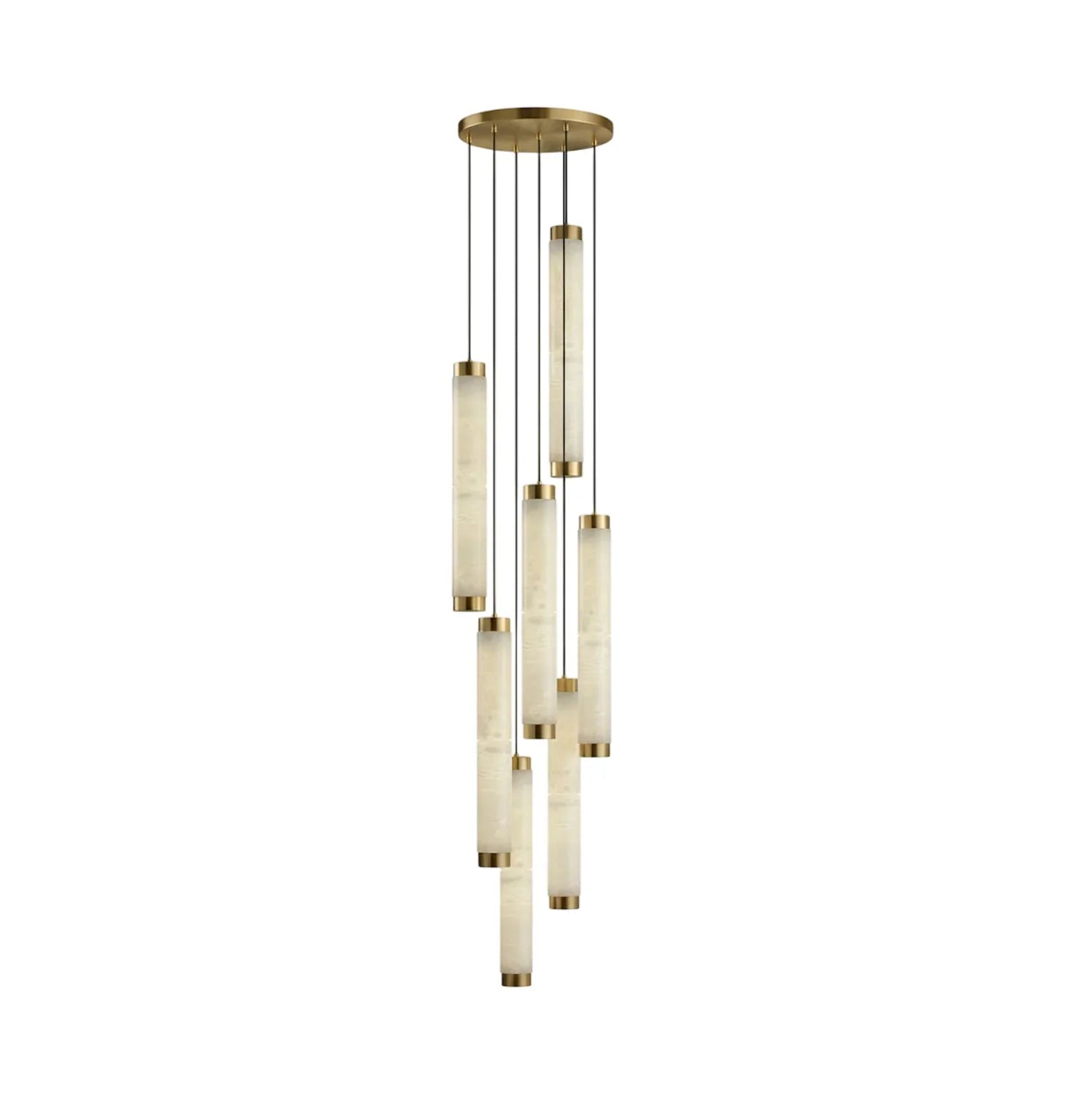 Lira Cylindrical Alabaster Pendant Light-Neutral Decor