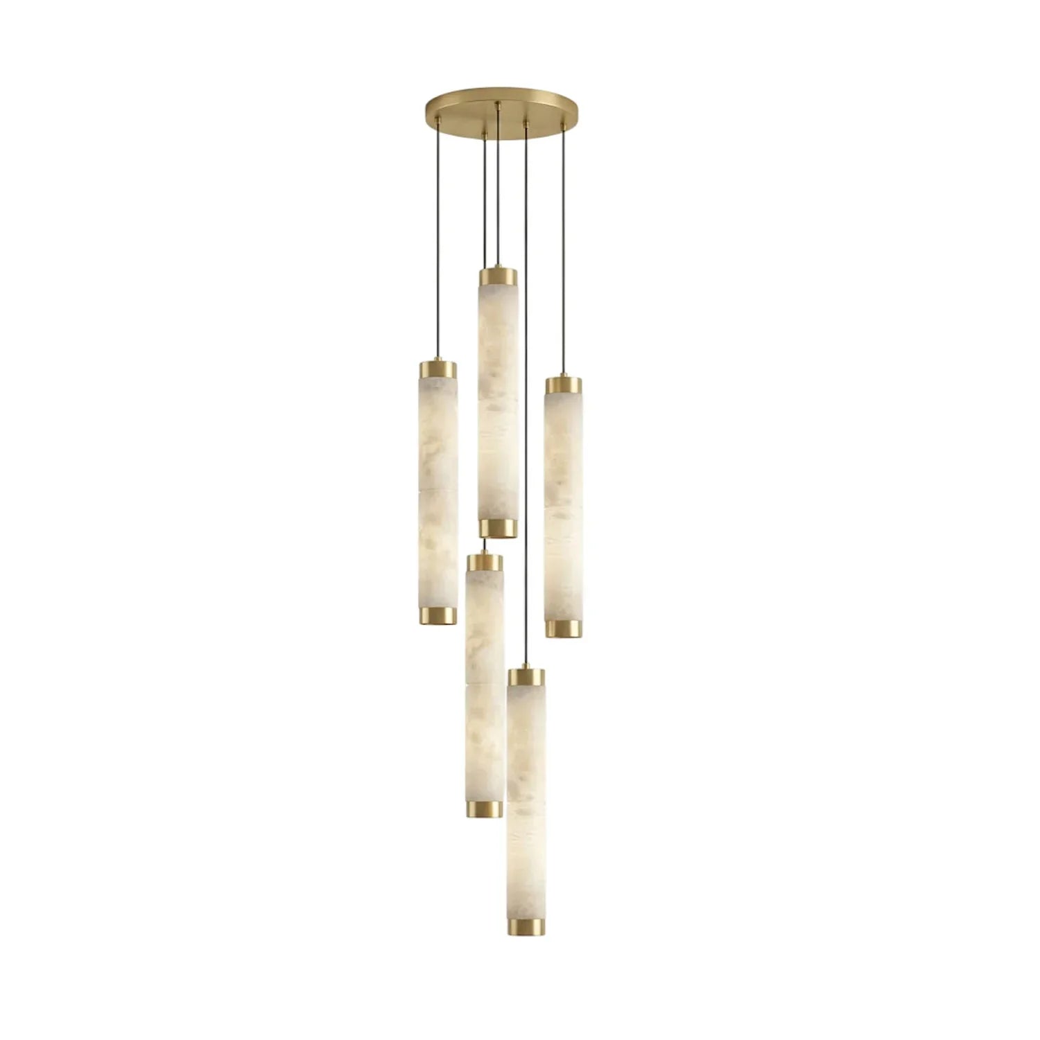 Lira Cylindrical Alabaster Pendant Light-Neutral Decor