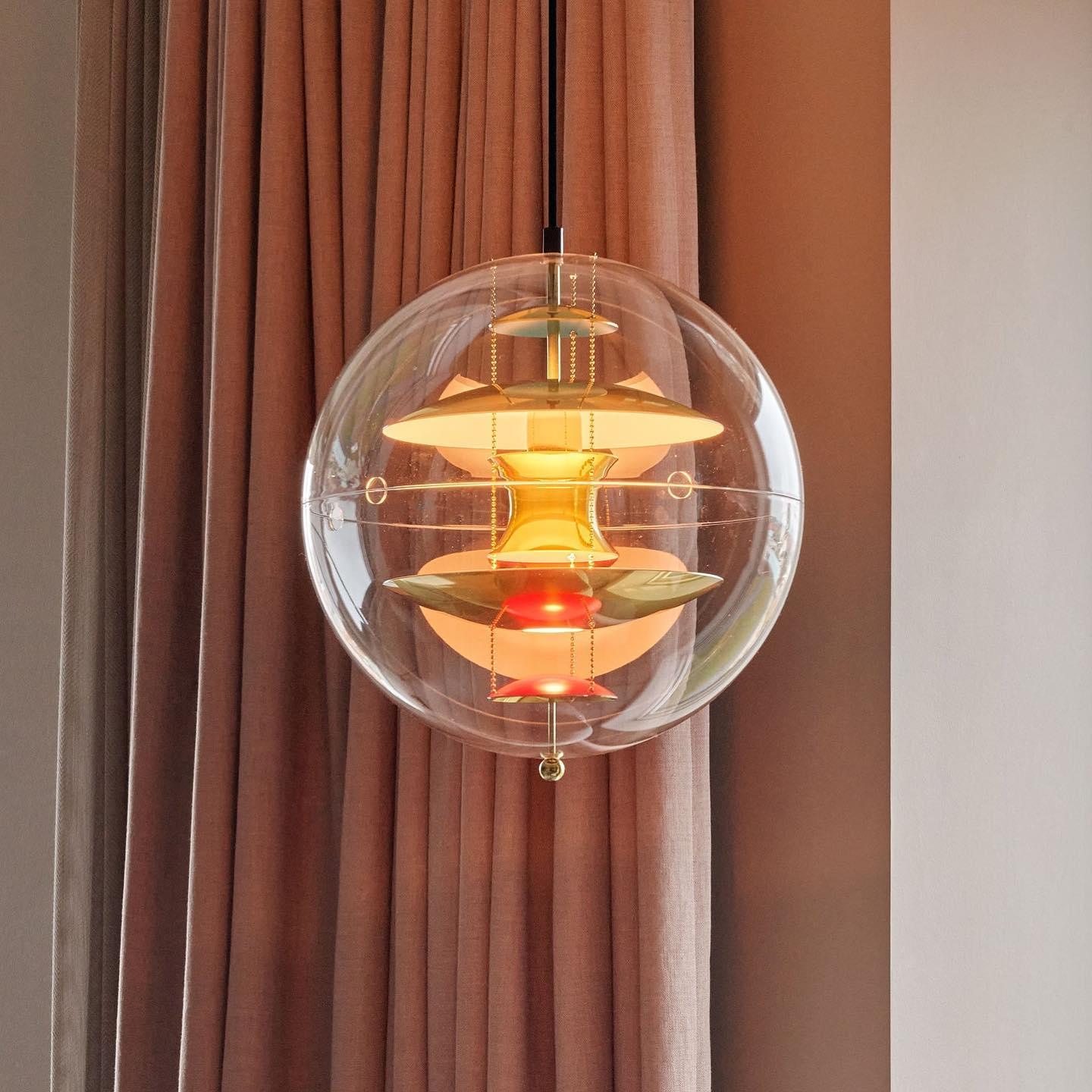 Pendant Lamp Floating Geometric Layers Clear Globe Futuristic Modern