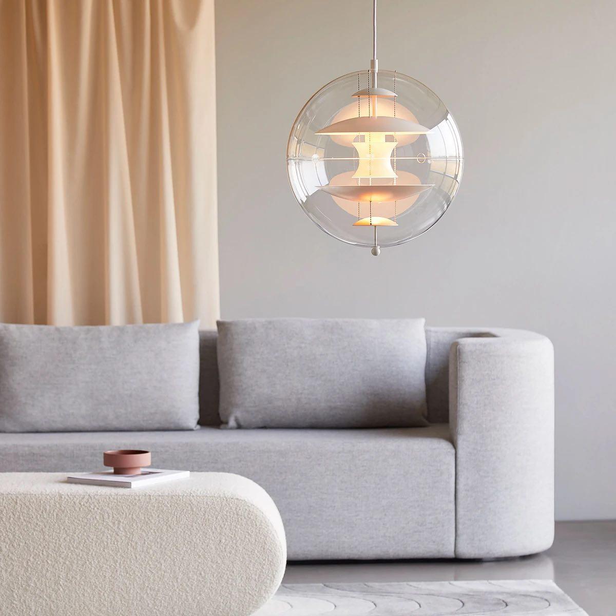 Pendant Lamp Floating Geometric Layers Clear Globe Futuristic Modern