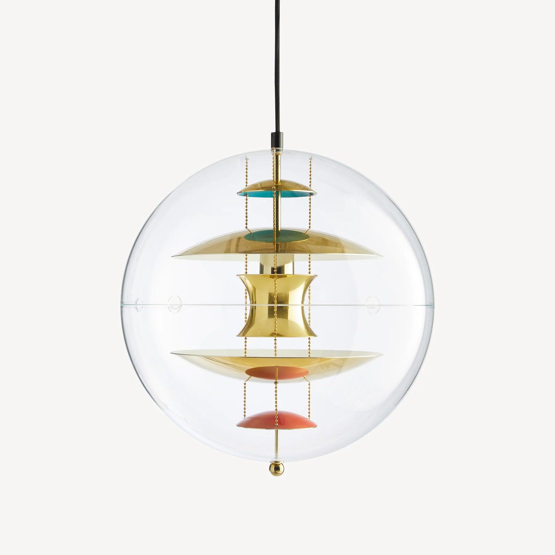 Pendant Lamp Floating Geometric Layers Clear Globe Futuristic Modern