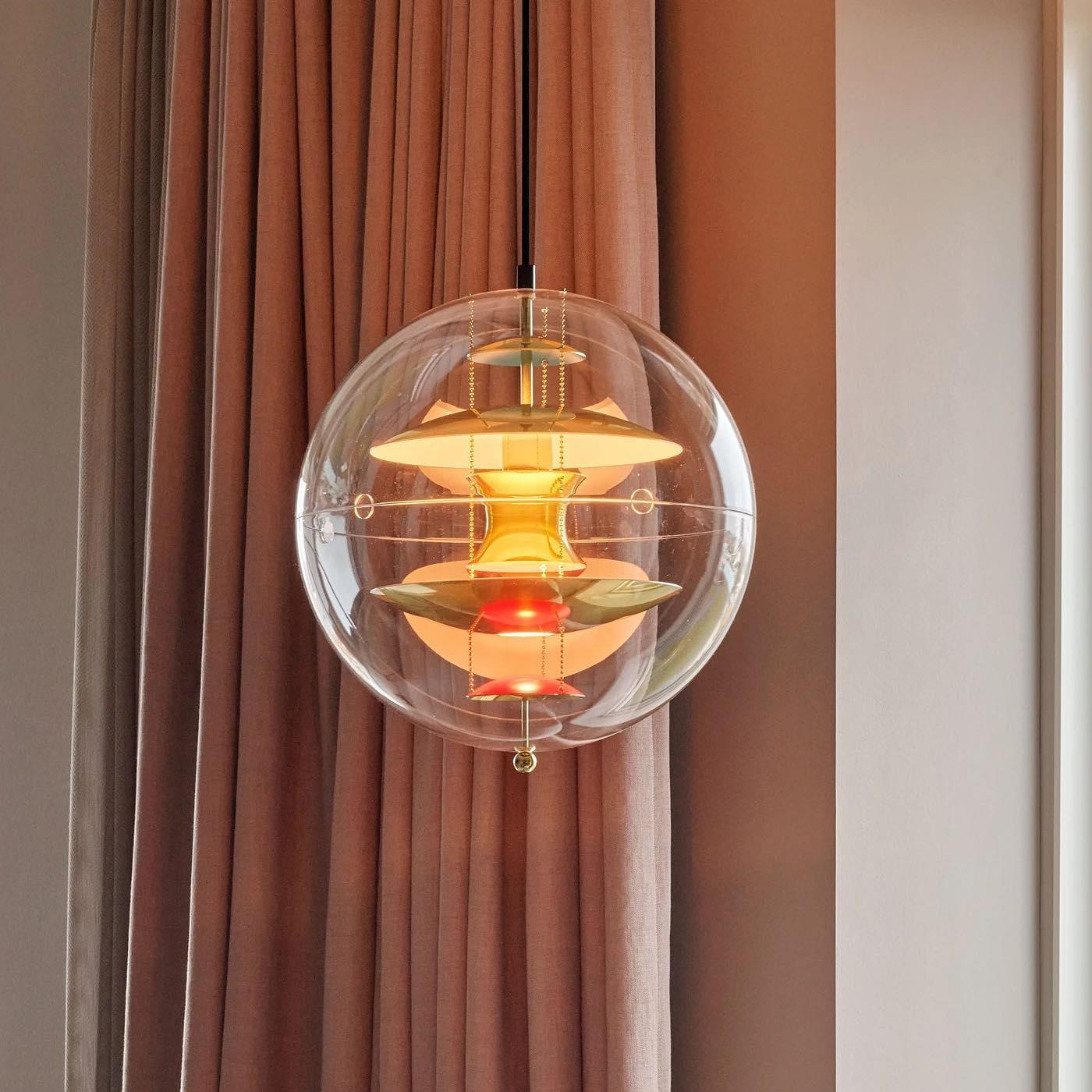Pendant Lamp Floating Geometric Layers Clear Globe Futuristic Modern