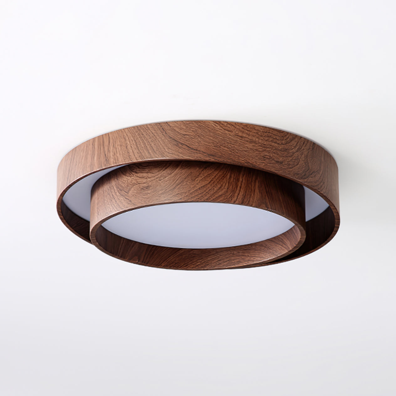 Wavin Ceiling Light Double - Ring Walnut Color - Neutralighting