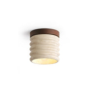 Neptune Travertine Ceiling Light  Ribbed Design