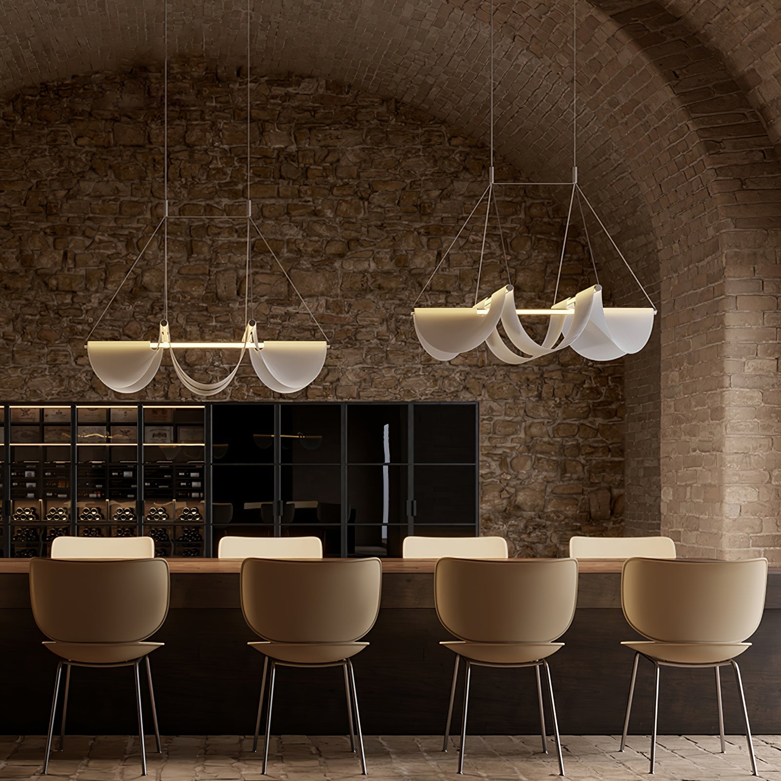Dluxen Postmodern Luxury Ribbon Pendant Lamp-Neutral Decor