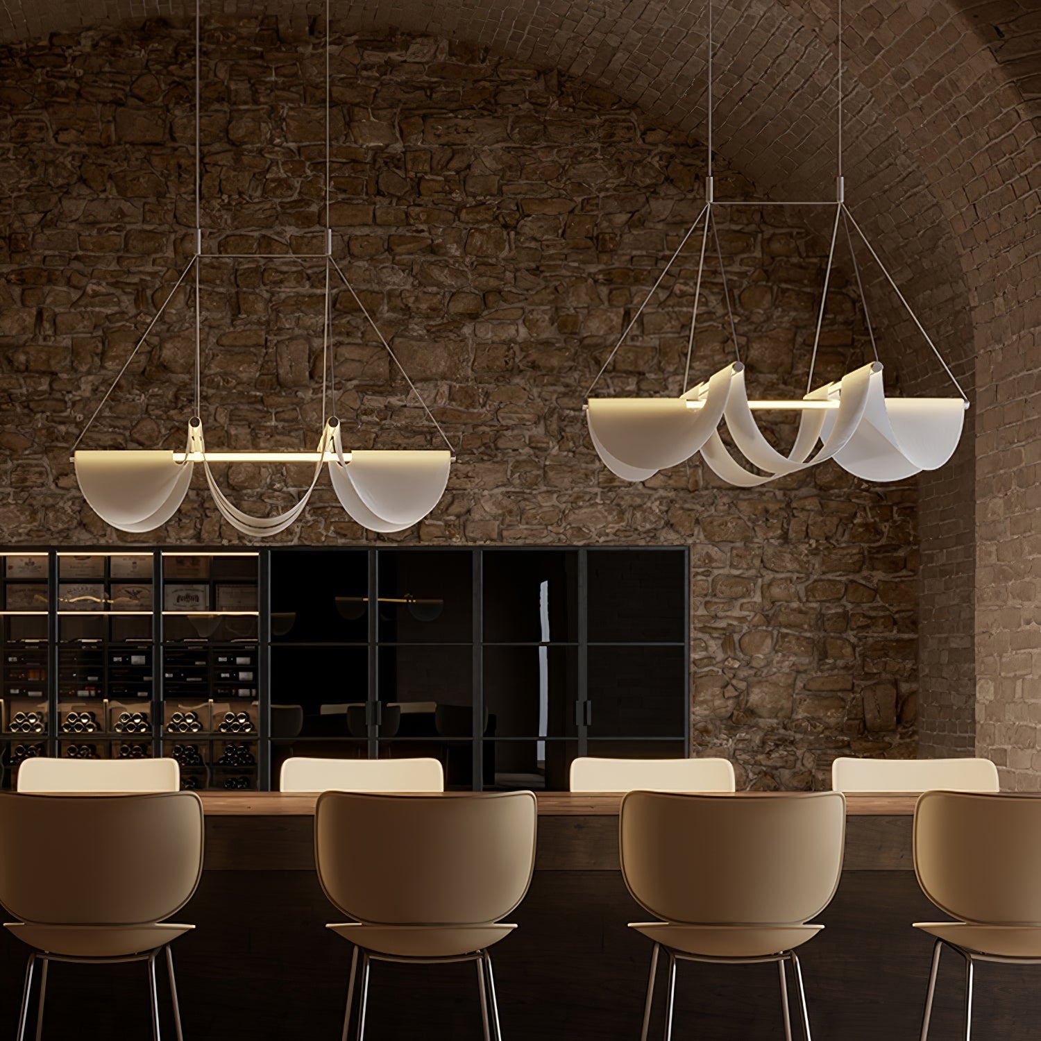 Dluxen Postmodern Luxury Ribbon Pendant Lamp-Neutral Decor