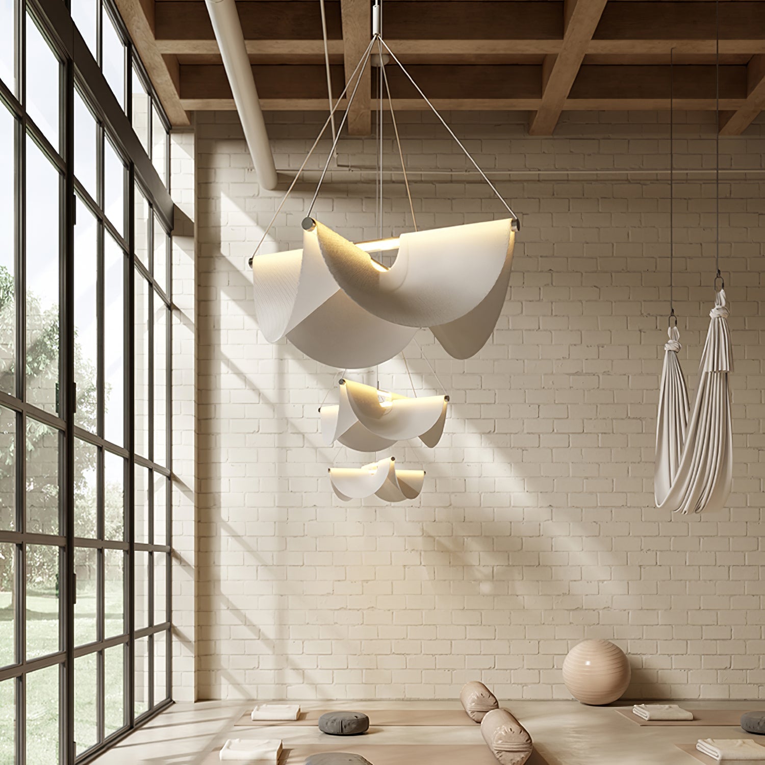 Dluxen Postmodern Luxury Ribbon Pendant Lamp-Neutral Decor