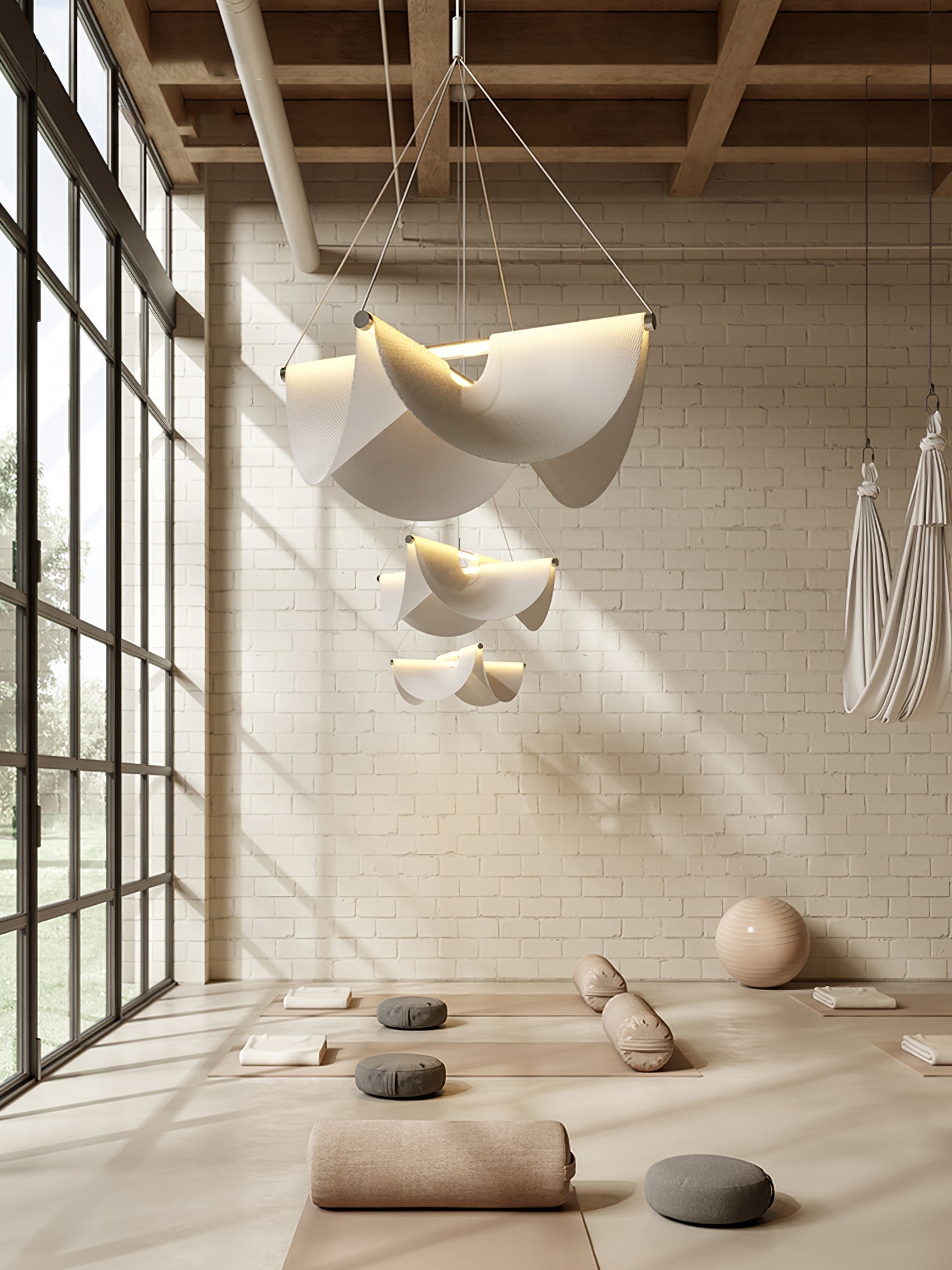 Dluxen Postmodern Luxury Ribbon Pendant Lamp-Neutral Decor