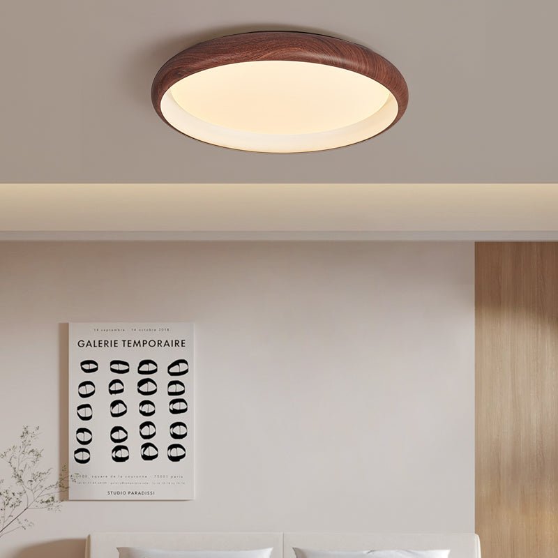 Zesolis Modern Minimalist Walnut Ceiling Light-Neutral Decor