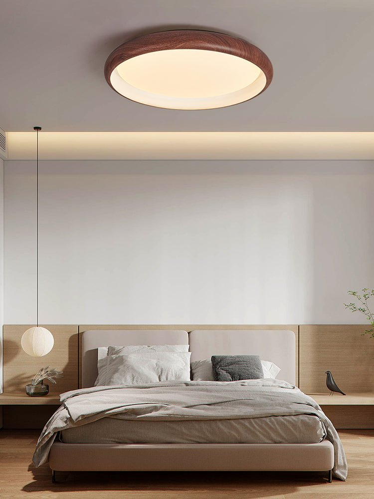 Zesolis Modern Minimalist Walnut Ceiling Light-Neutral Decor