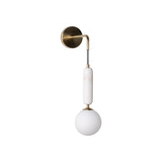 Valenes Wall Lamp in a gold finish with marble detail.
