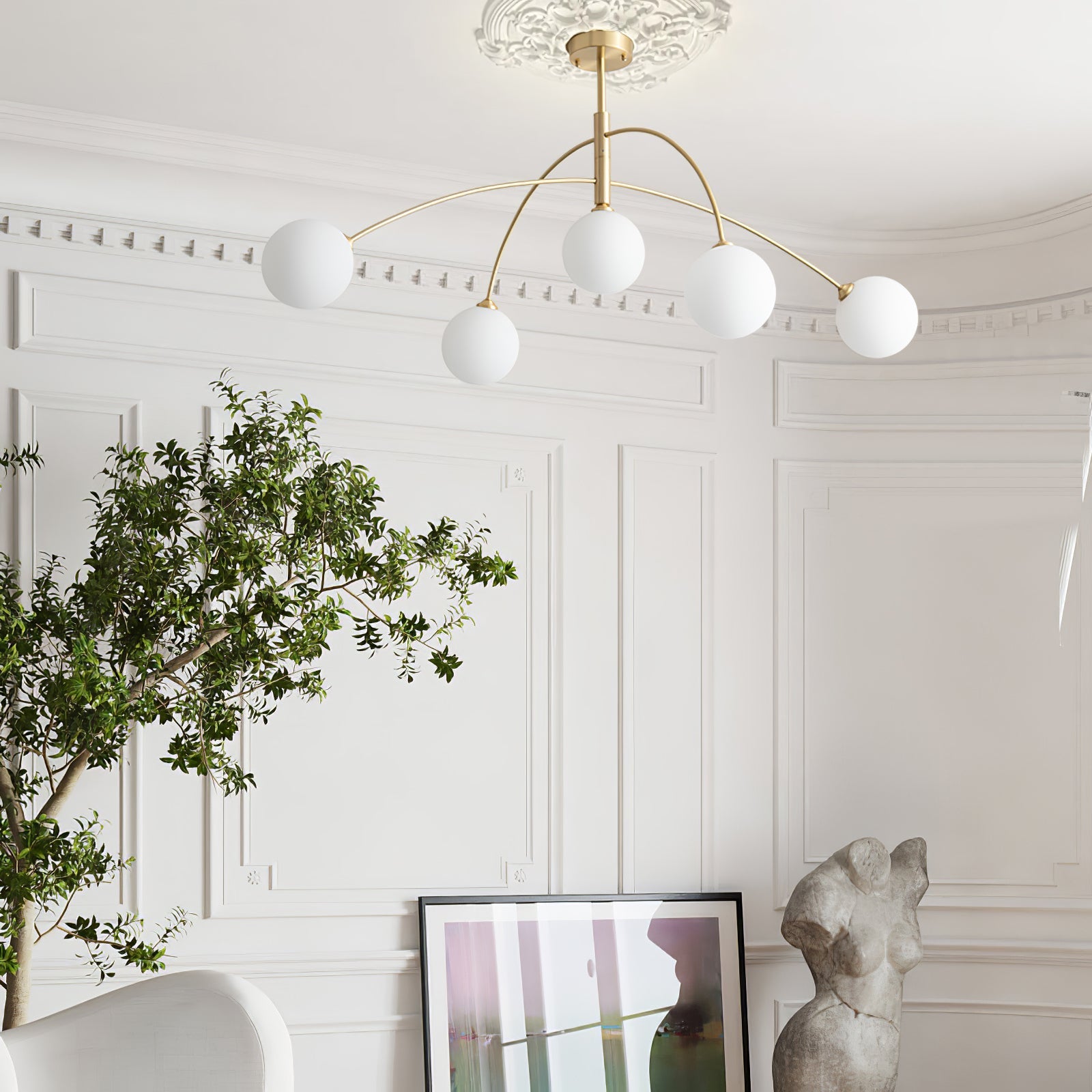 Lustra Chandelier Valentina Arc Brass Elegant-Neutral Decor
