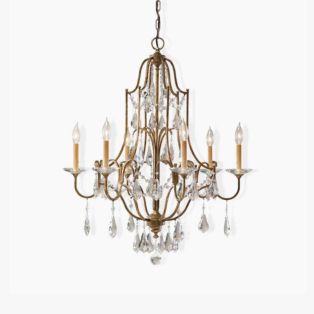 Mirok Chandelier Iron Crystal Candelabra Vintage-Neutral Decor