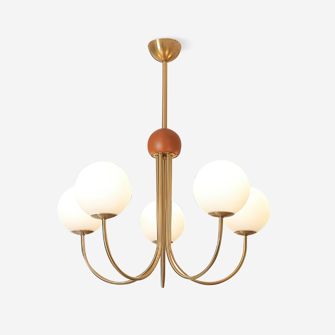 Sola Modern Brass and Globe Glass Chandelier-Neutral Decor