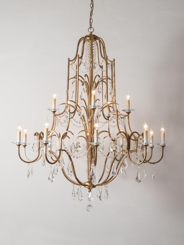 Mirok Chandelier Iron Crystal Candelabra Vintage-Neutral Decor
