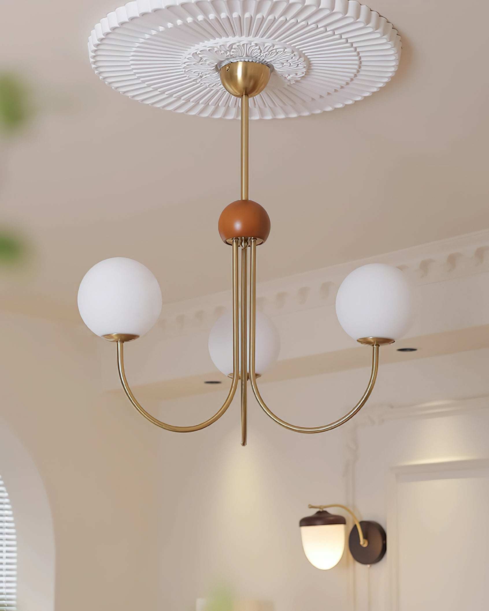 Sola Modern Brass and Globe Glass Chandelier-Neutral Decor