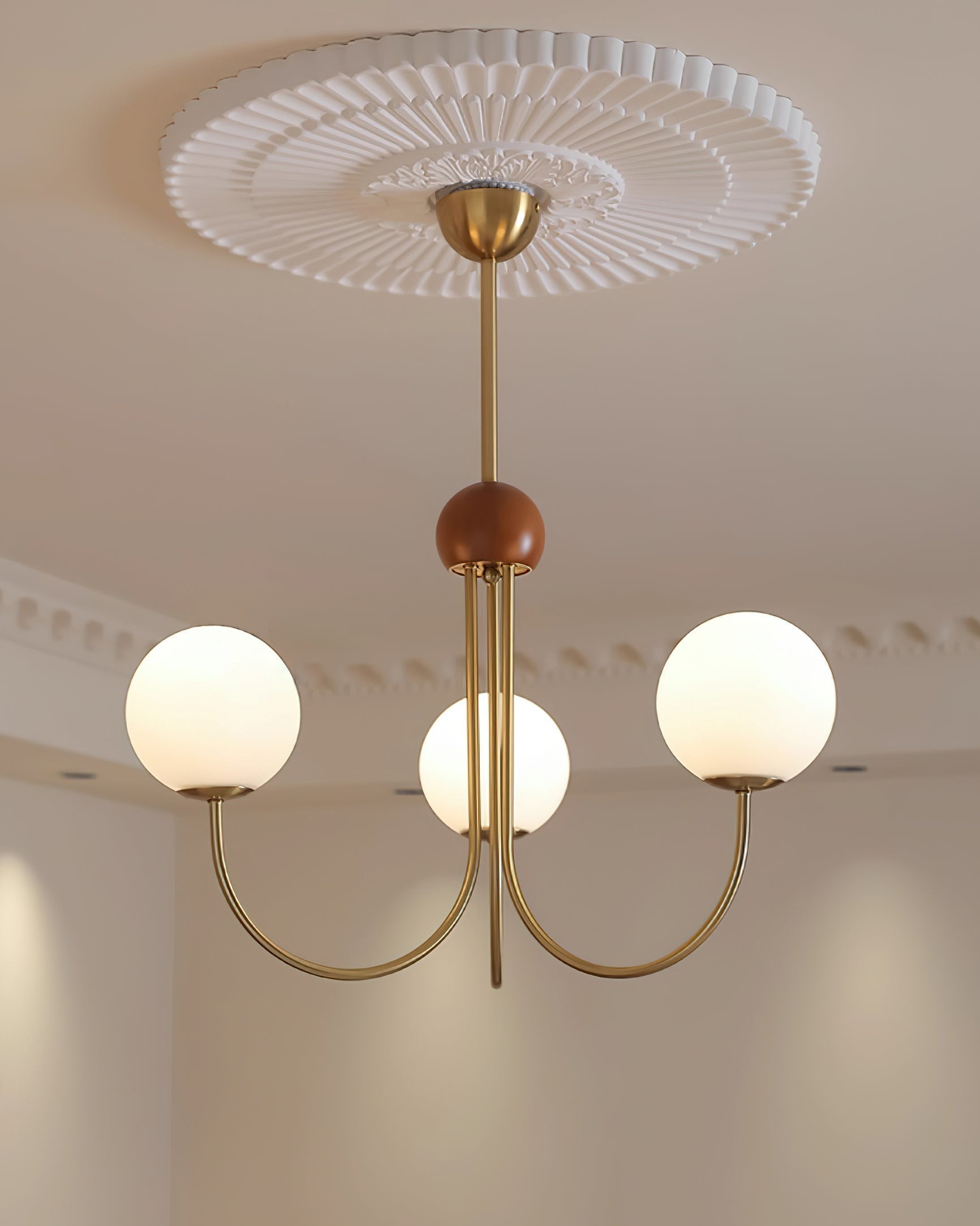 Sola Modern Brass and Globe Glass Chandelier-Neutral Decor