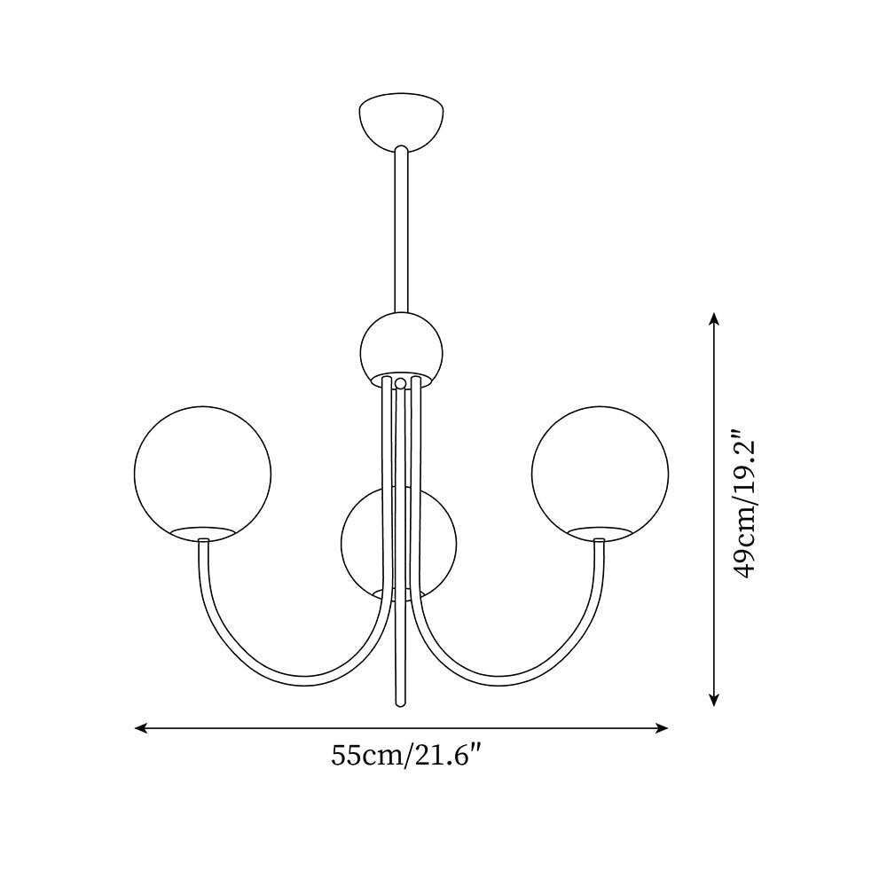 Sola Modern Brass and Globe Glass Chandelier-Neutral Decor