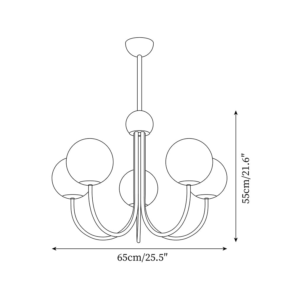 Sola Modern Brass and Globe Glass Chandelier-Neutral Decor