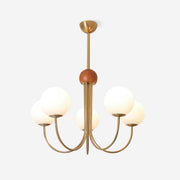 Candil Modern Brass and Globe Glass Chandelier