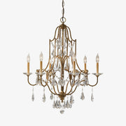 Mirok Chandelier Iron Crystal Candelabra Vintage-Neutral Decor